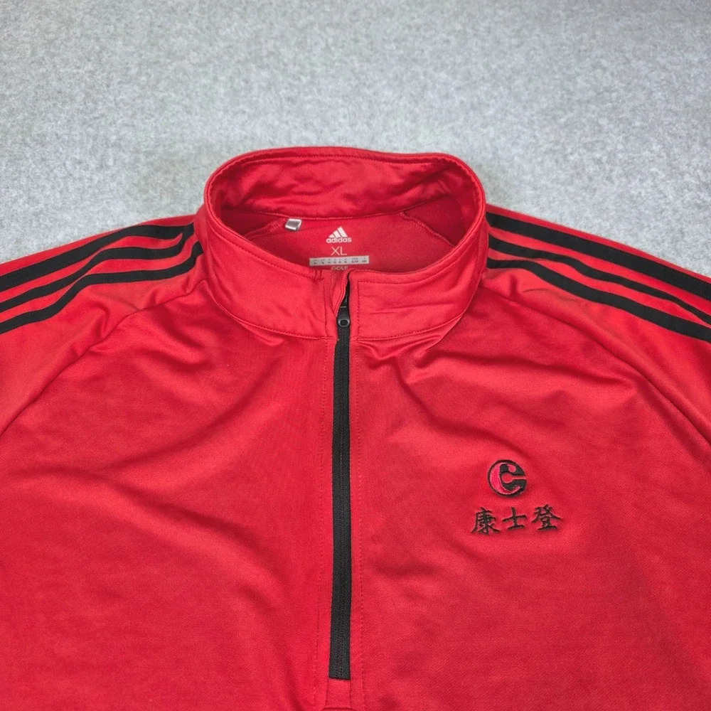 Adidas Golf 1/4 Zip Pullover Men's Size XL Red/Black Athleticwear Training Top‎